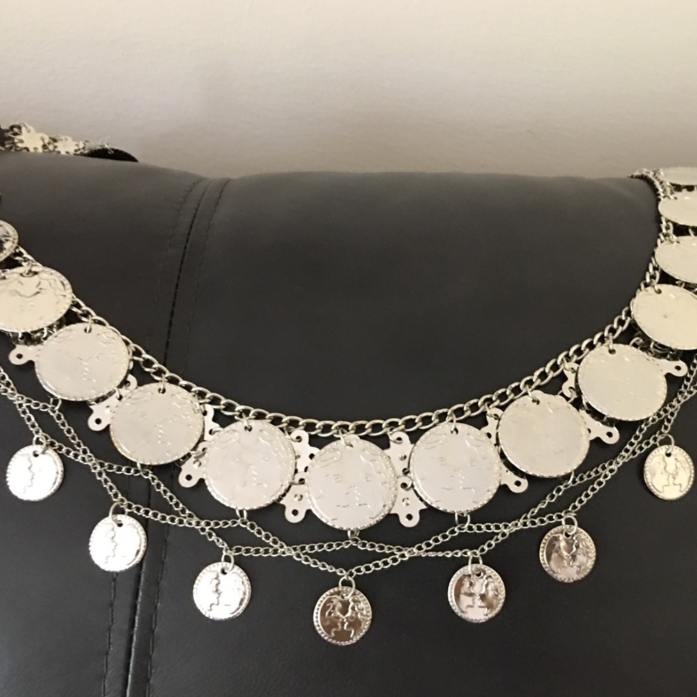 Silver Coin Chain BELT ZUMBA/ BELLY DANCE Accessory- OSFM